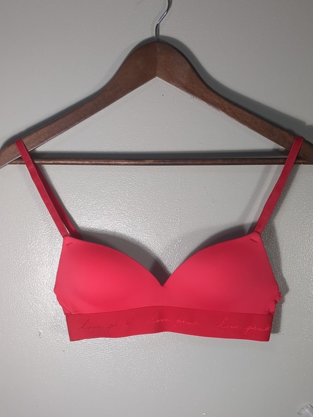 PINK Victoria's Secret Red Seamless Padded Bra 32B